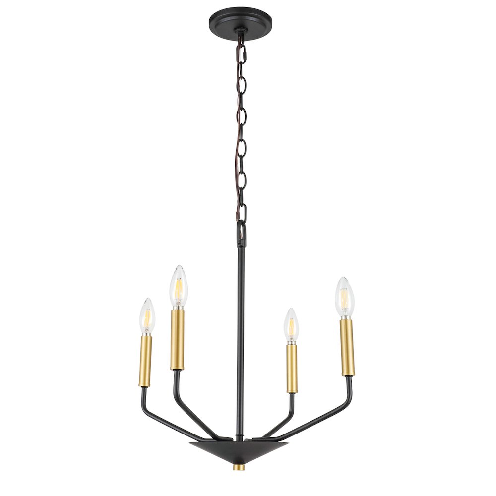 Enzo 4 Light Black And Brass Pendant. Picture 5