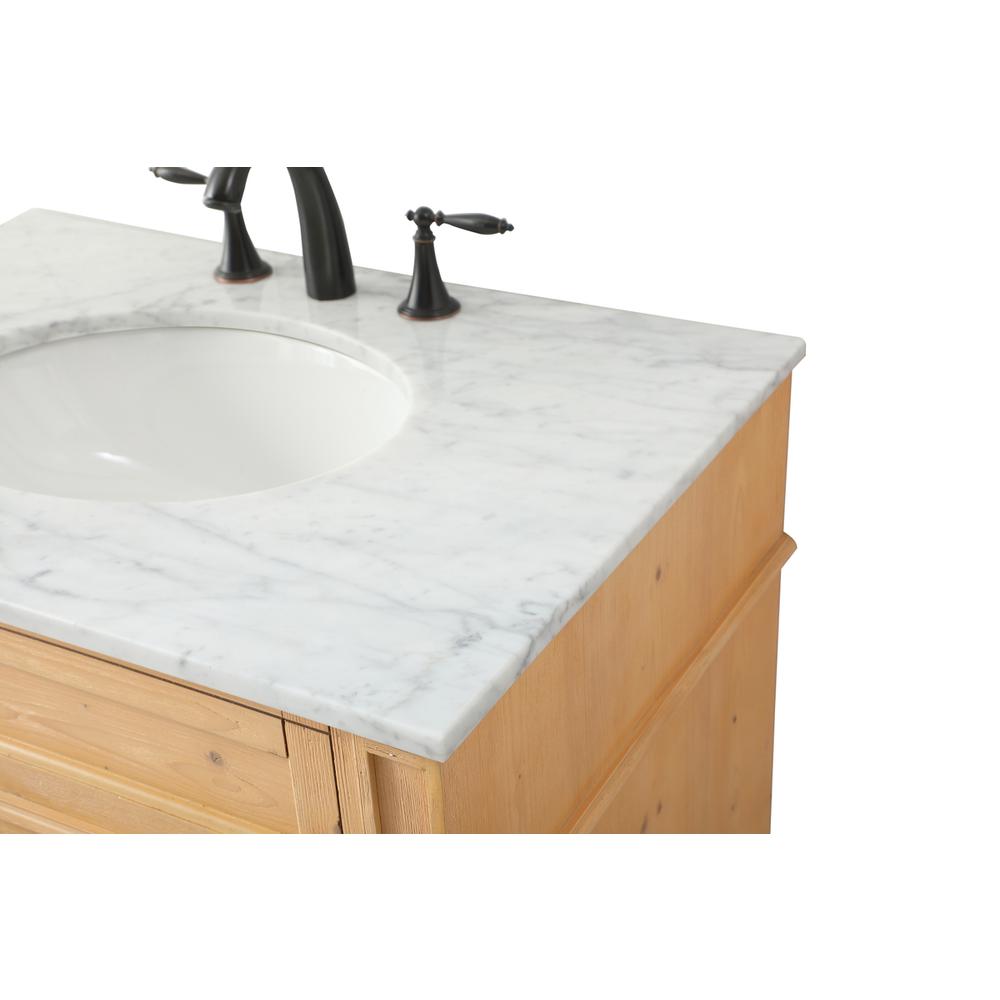 32 inch Single bathroom vanity in natural wood. Picture 11