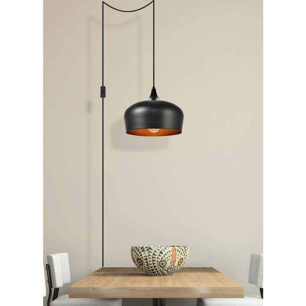Nora 1 Light Black plug-in pendant. Picture 5