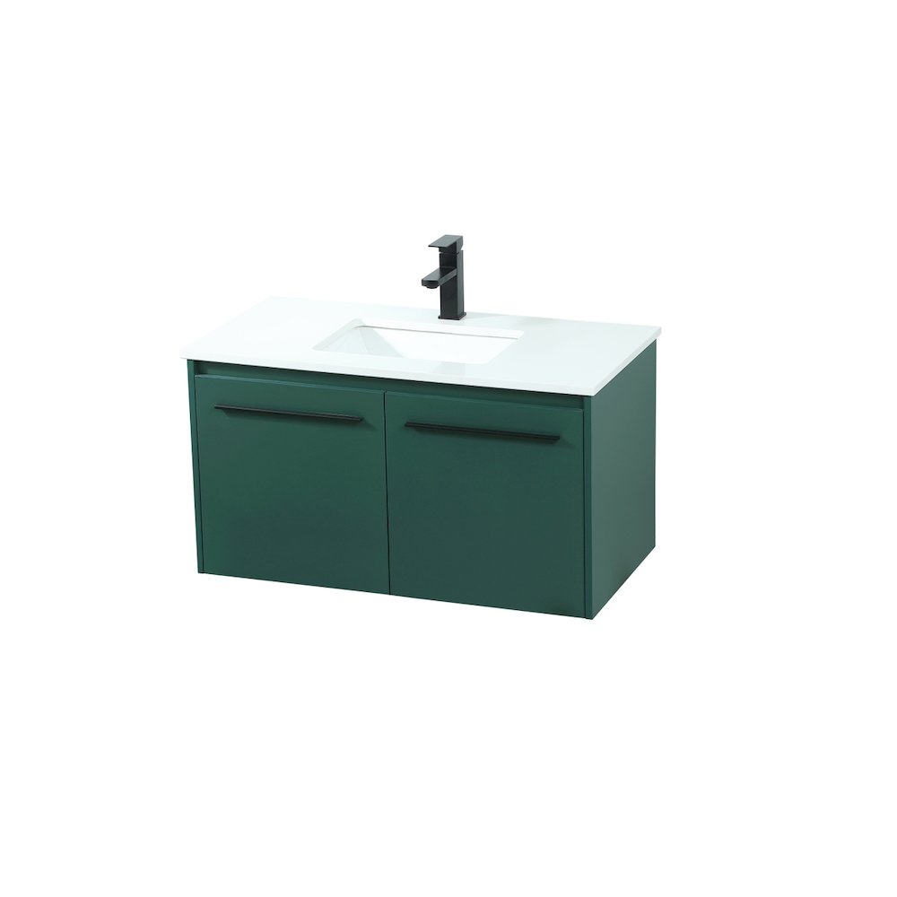 36 Inch Single Bathroom Vanity In Green. Picture 9