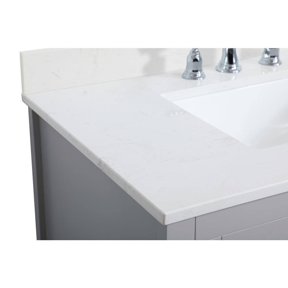 36 inch Single Bathroom Vanity in Grey with Backsplash. Picture 12