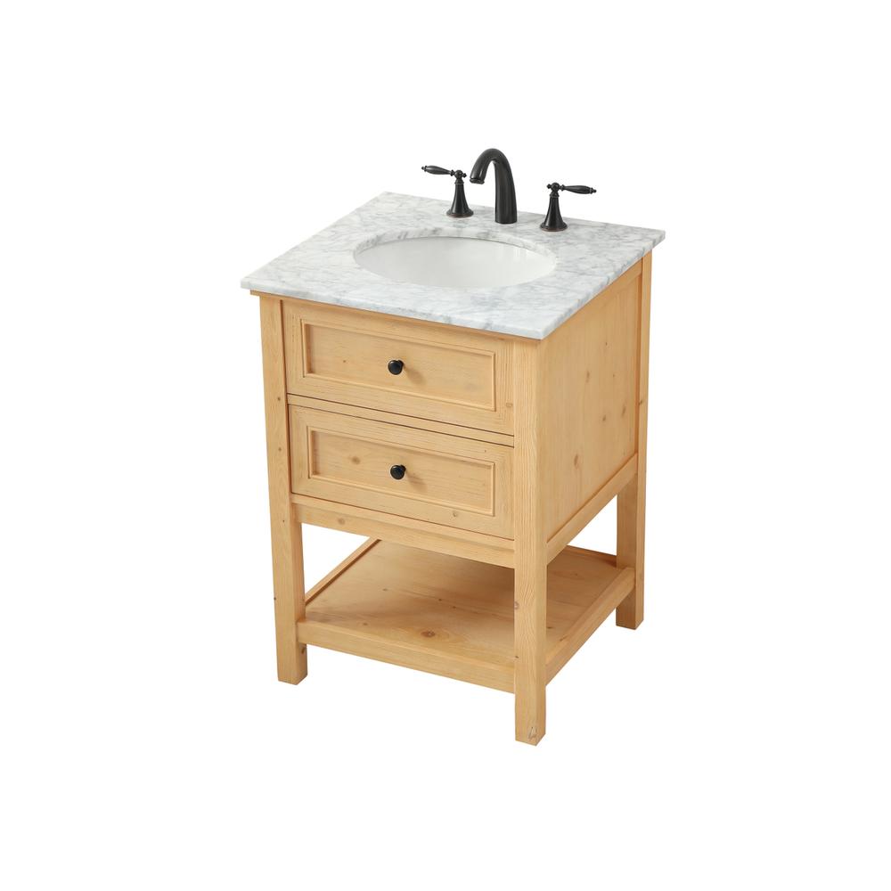 24 inch Single bathroom vanity in natural wood. Picture 8