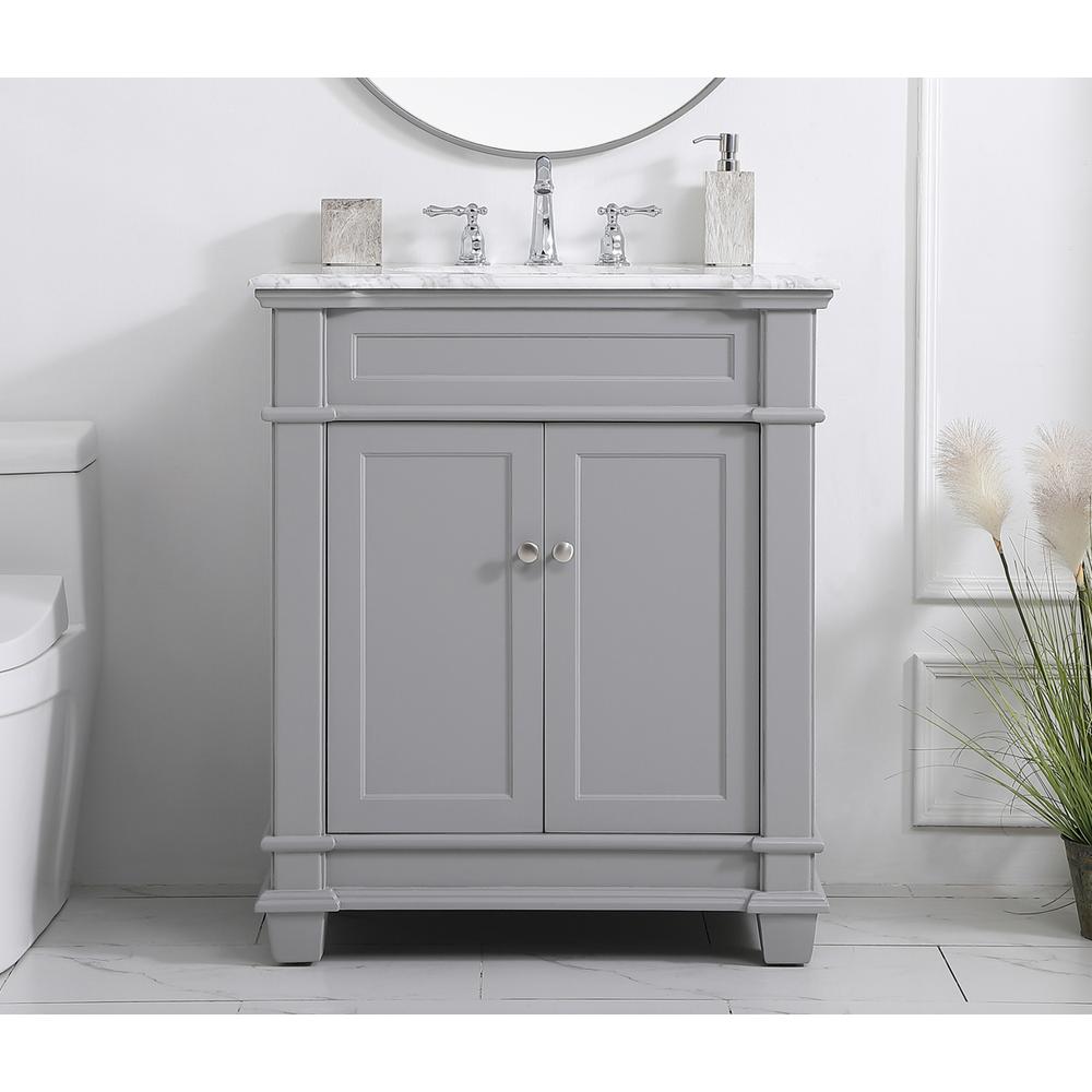 30 inch Single Bathroom Vanity set in Grey. Picture 14