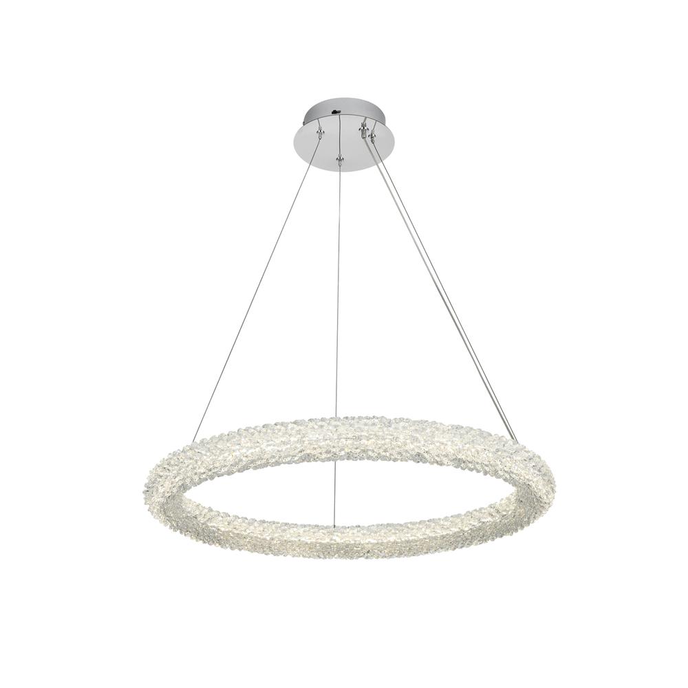Bowen 26 inch Adjustable LED Chandelier in Chrome. Picture 2