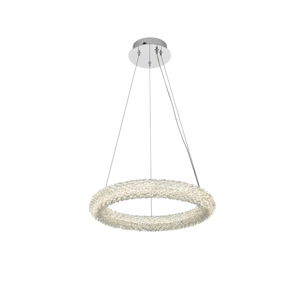 Bowen 18 inch Adjustable LED Chandelier in Chrome. Picture 2
