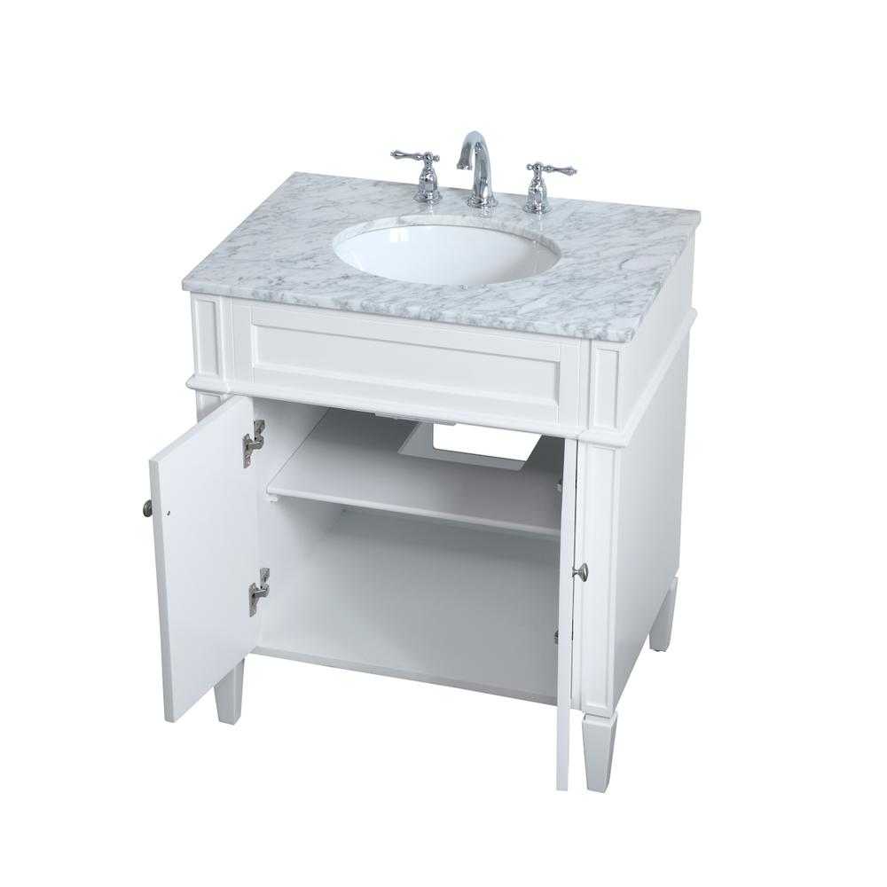 30 inch Single bathroom vanity in White. Picture 8