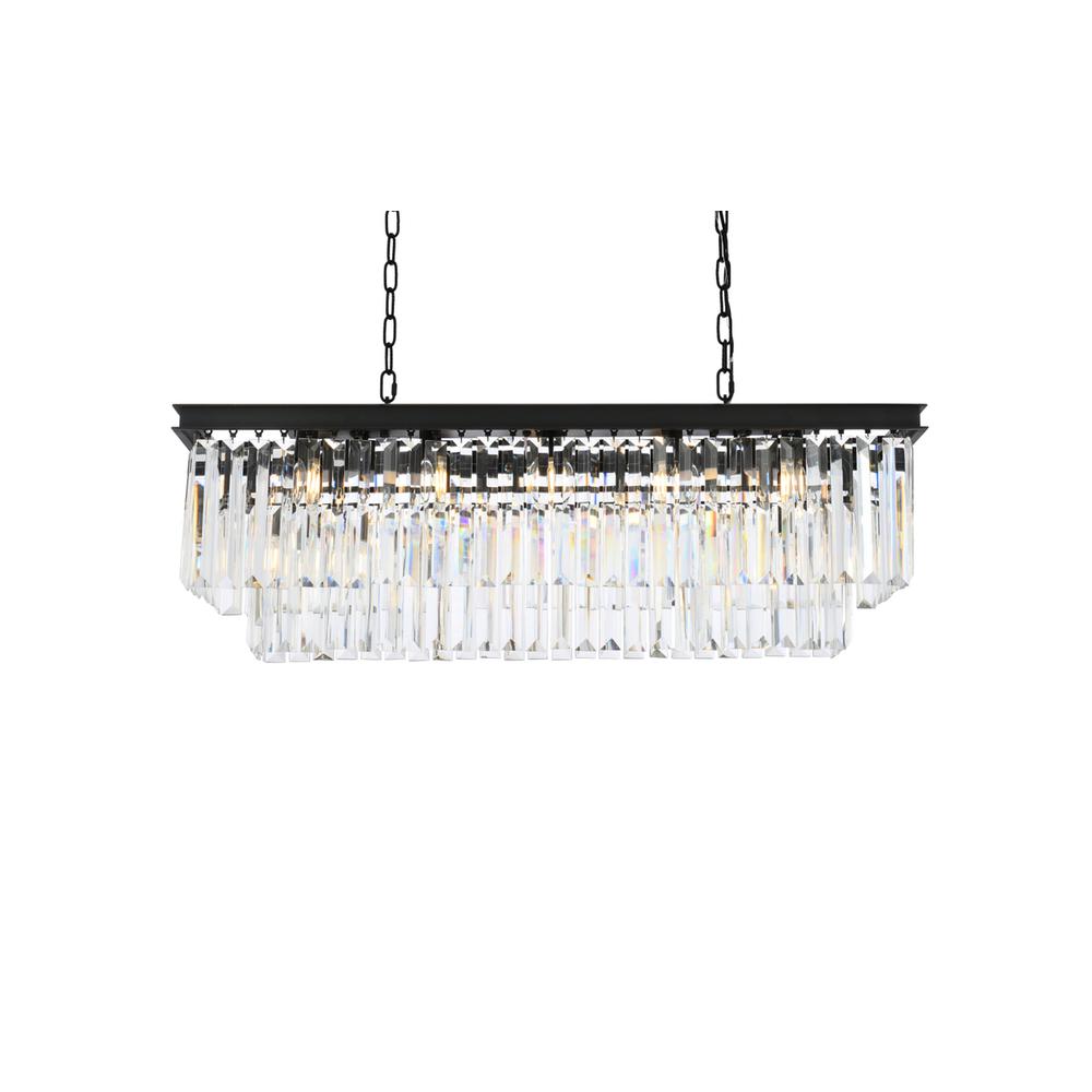 Sydney 12 light Matte Black Chandelier Clear Royal Cut Crystal. Picture 2