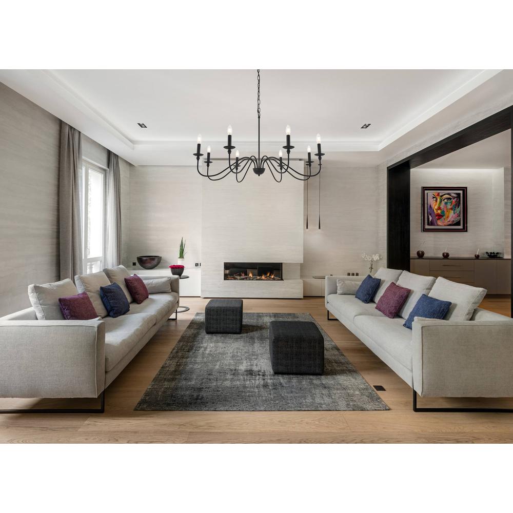 Rohan 8 light Matte Black Pendant. Picture 12
