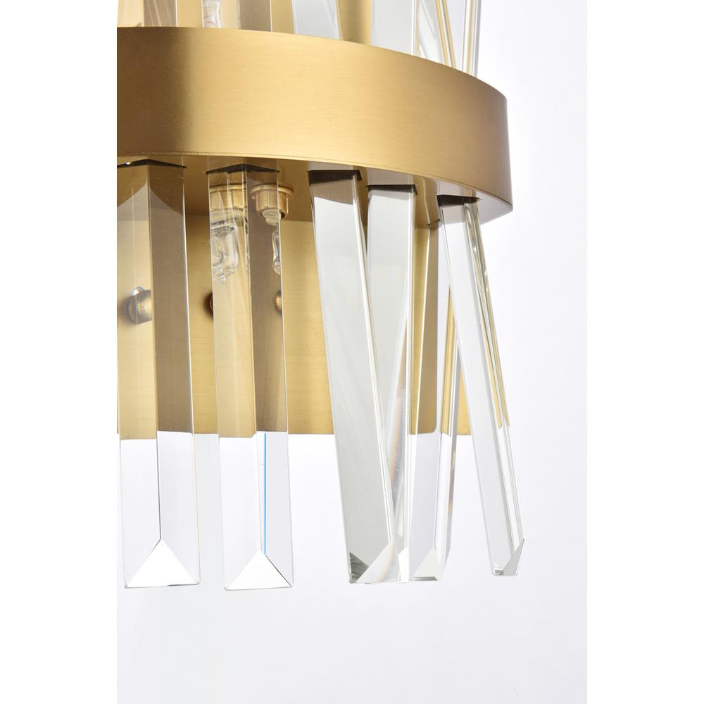 Serephina 8 inch crystal bath sconce in satin gold. Picture 5