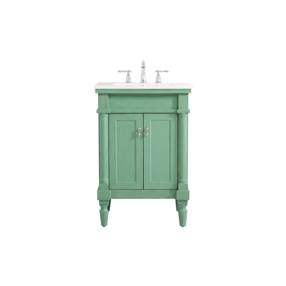 24 inch Single Bathroom vanity in vintage mint. Picture 1