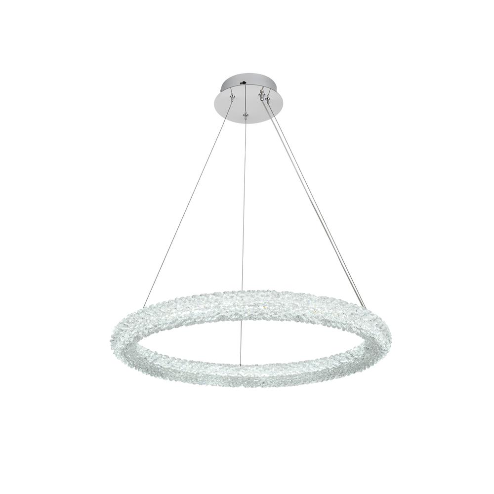 Bowen 26 inch Adjustable LED Chandelier in Chrome. Picture 3