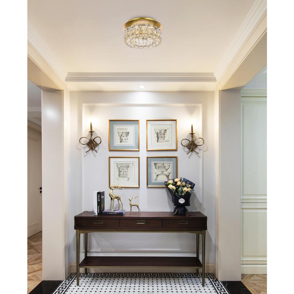 Monroe 12 inch LED Single flush mount in gold. Picture 7