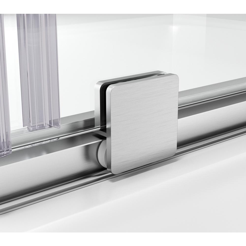 Frameless tub door 60 x 60 Brushed Nickel. Picture 9