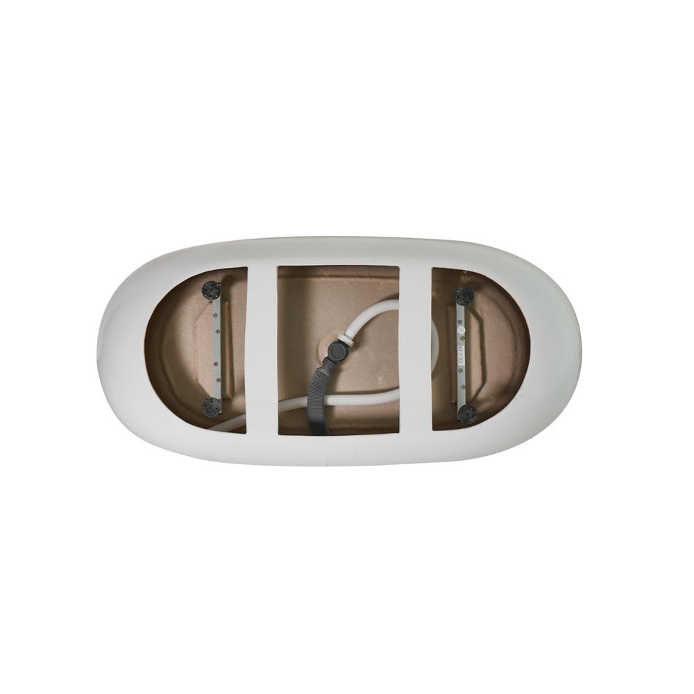 67 inch soaking roll top bathtub in glossy white. Picture 13