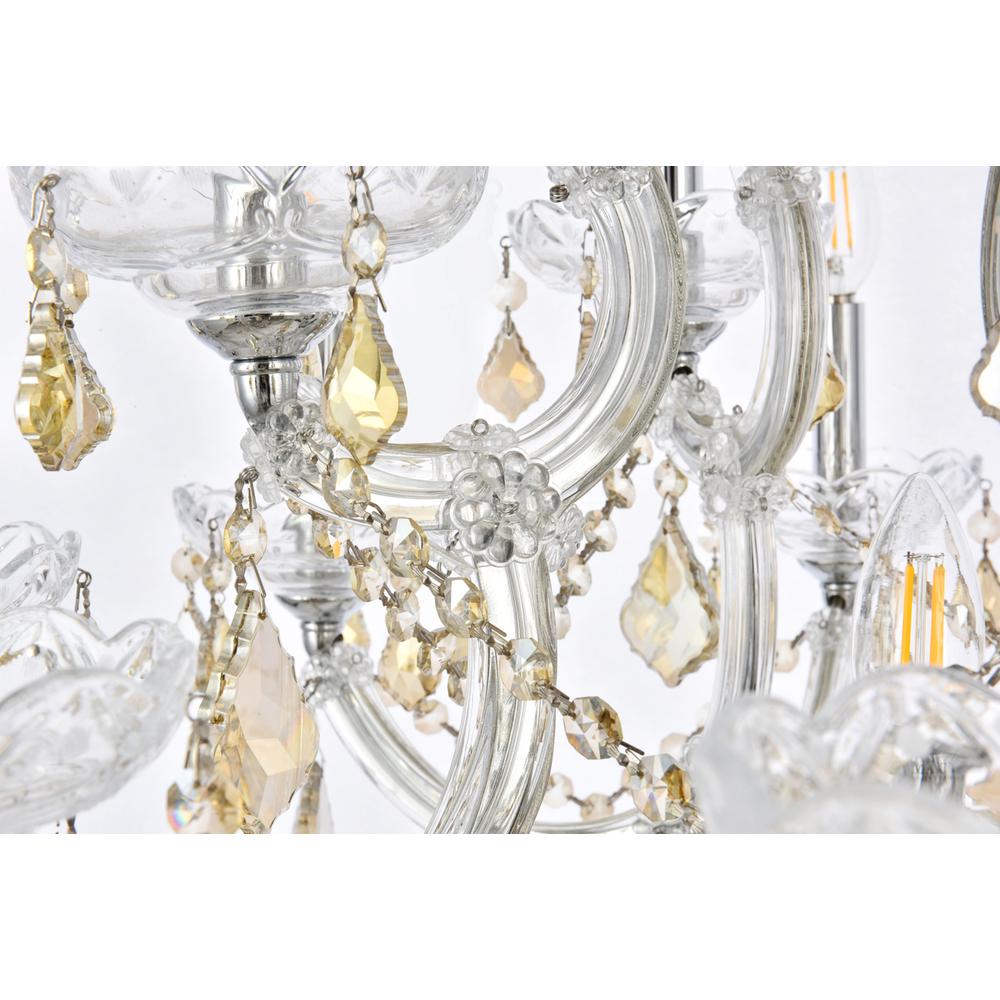 Maria Theresa 13 light Chrome Chandelier Golden Teak (Smoky) Royal Cut Crystal. Picture 5