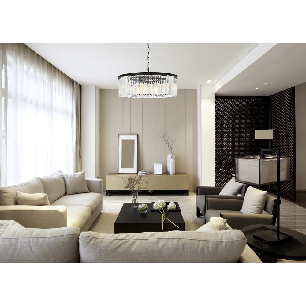 Sydney 10 light Matte Black Chandelier Clear Royal Cut Crystal. Picture 7