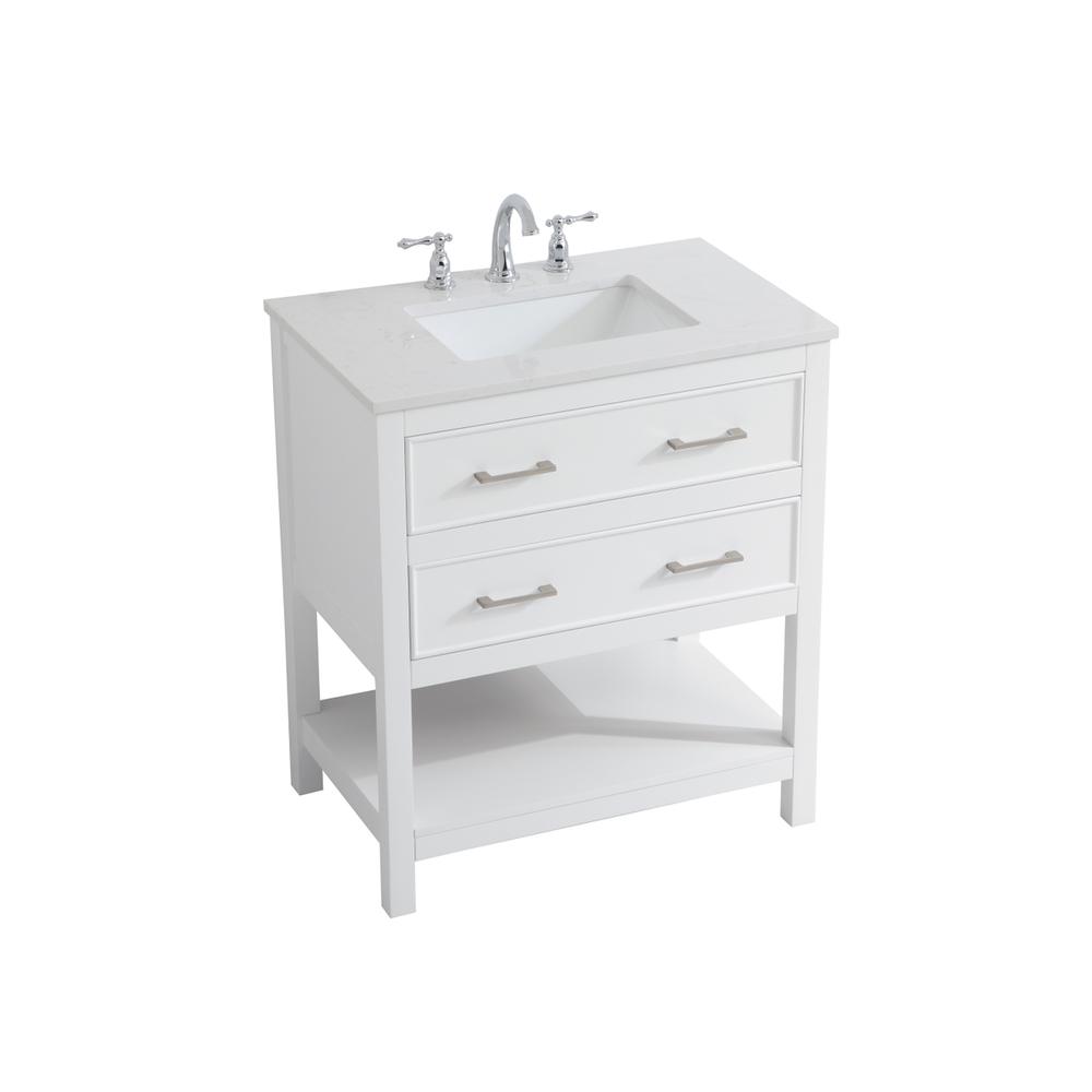 30 inch Single Bathroom Vanity in White. Picture 7