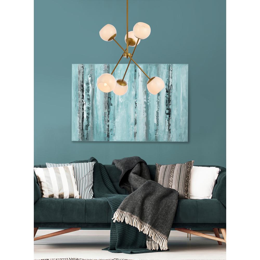 Axl 24 inch pendant in brass with white shade. Picture 9