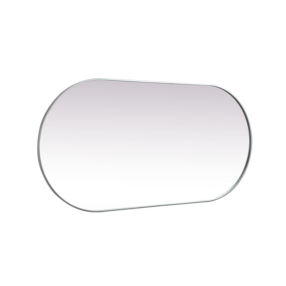 Metal Frame Oval Mirror 36x72 Inch in Silver. Picture 9