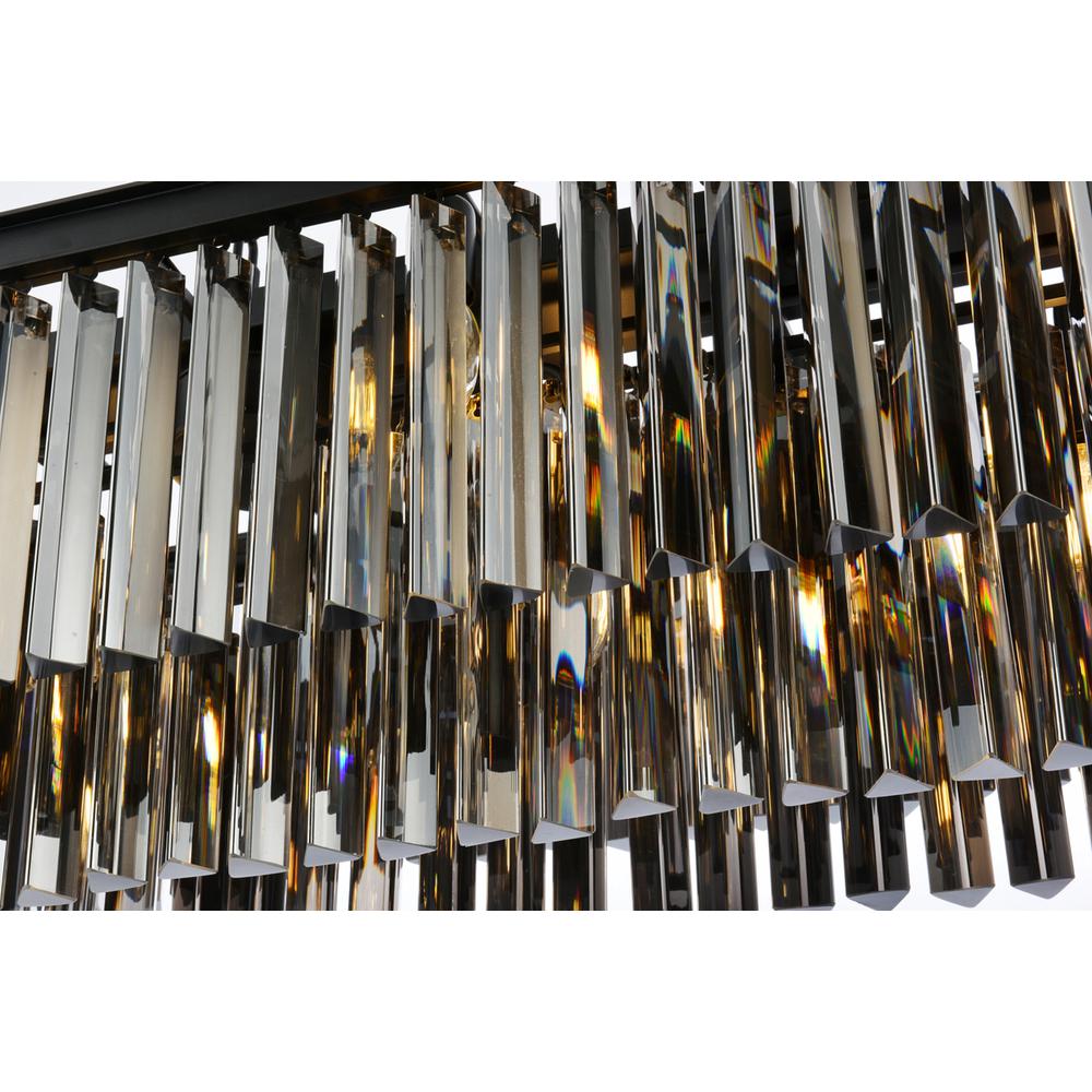 Sydney 12 light Matte Black Chandelier Silver Shade (Grey) Royal Cut Crystal. Picture 3