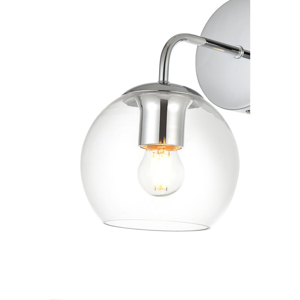 Genesis 1 light Chrome and Clear Bath Sconce. Picture 4