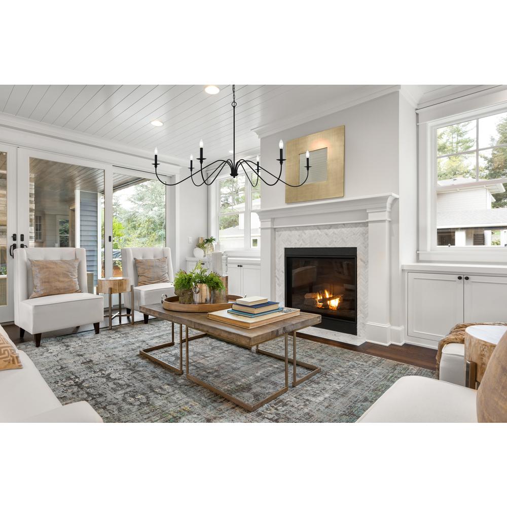 Rohan 60 inch chandelier in Matte Black. Picture 7