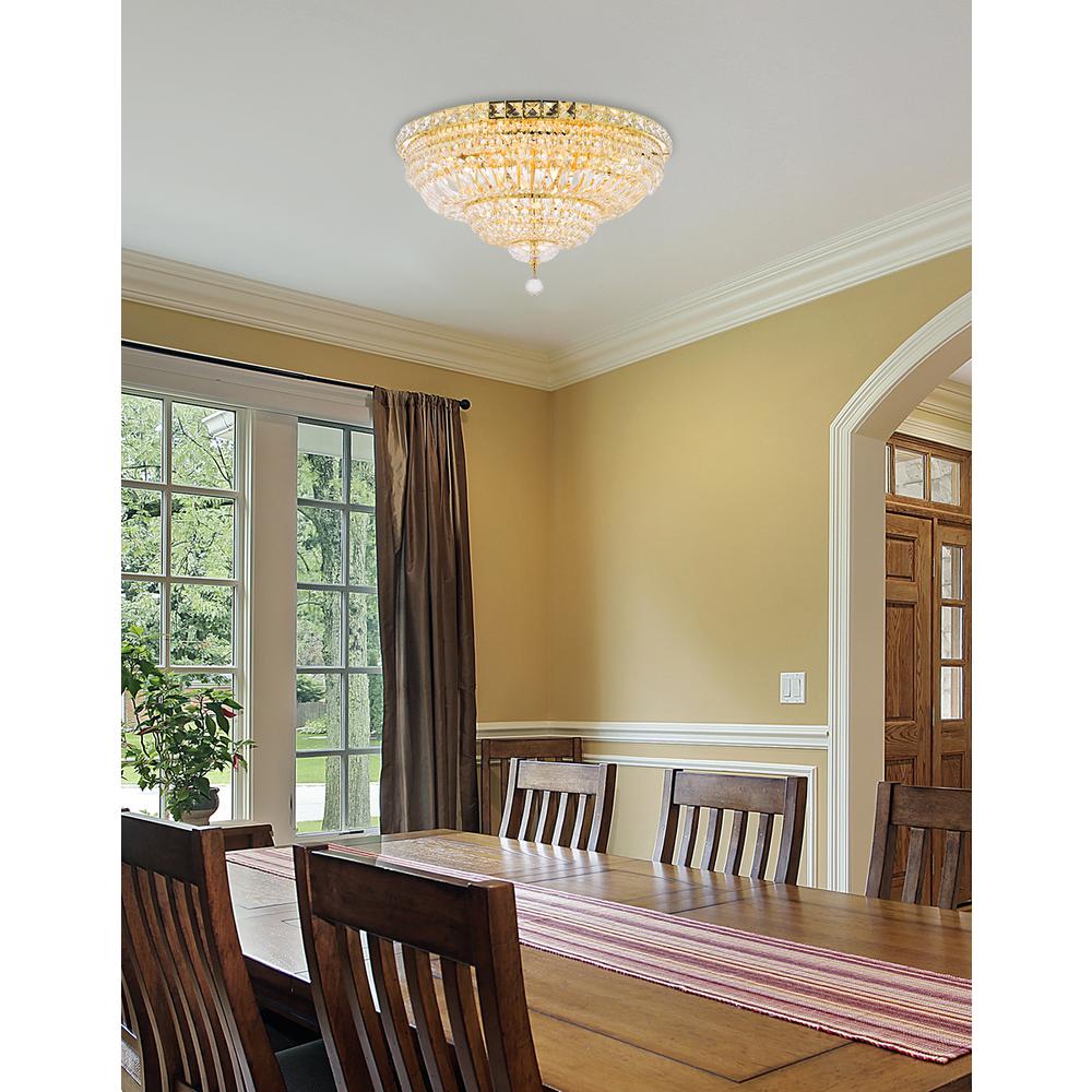 Tranquil 12 light Gold Flush Mount Clear Royal Cut Crystal. Picture 7