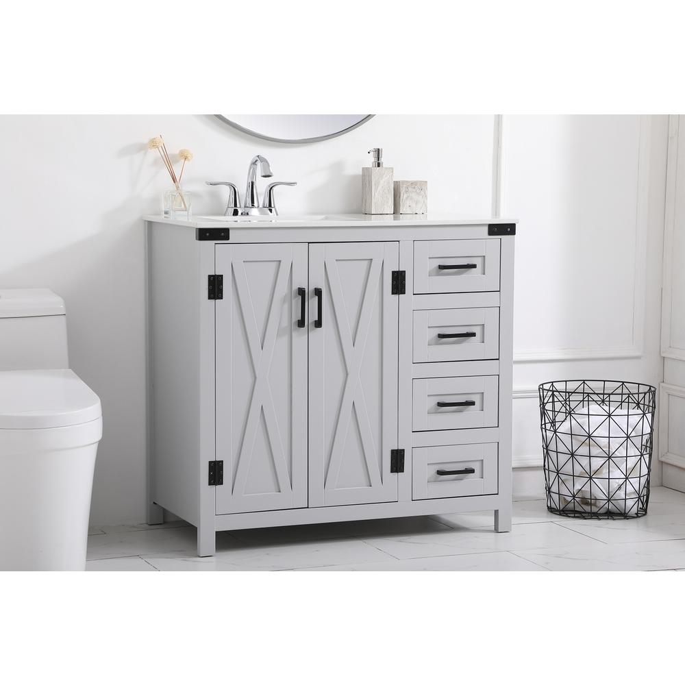 36 inch bathroom vanity in Grey. Picture 2