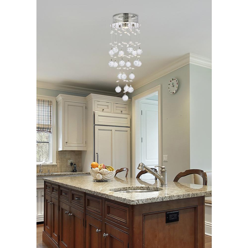 Galaxy 1 light Chrome Flush Mount Clear Royal Cut Crystal. Picture 6