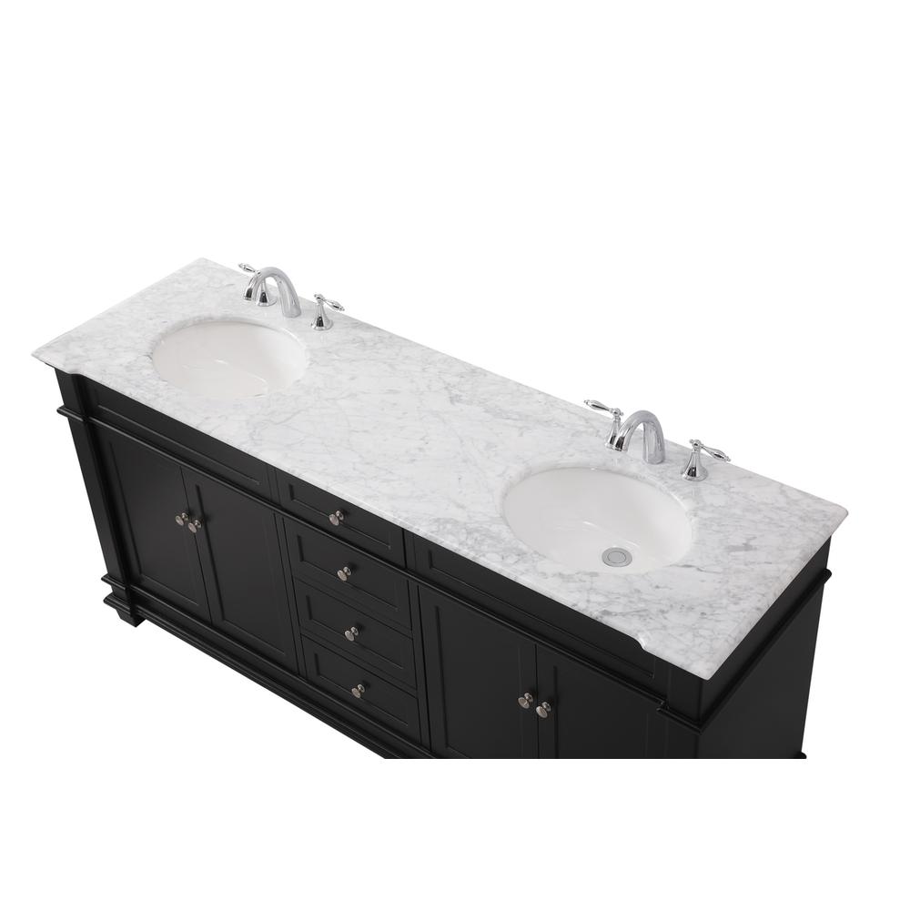 72 inch double bathroom vanity set in black. Picture 10