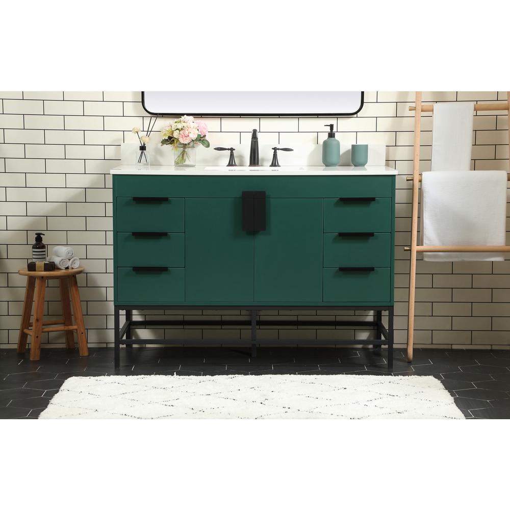 48 inch Single bathroom vanity in green with backsplash. Picture 14