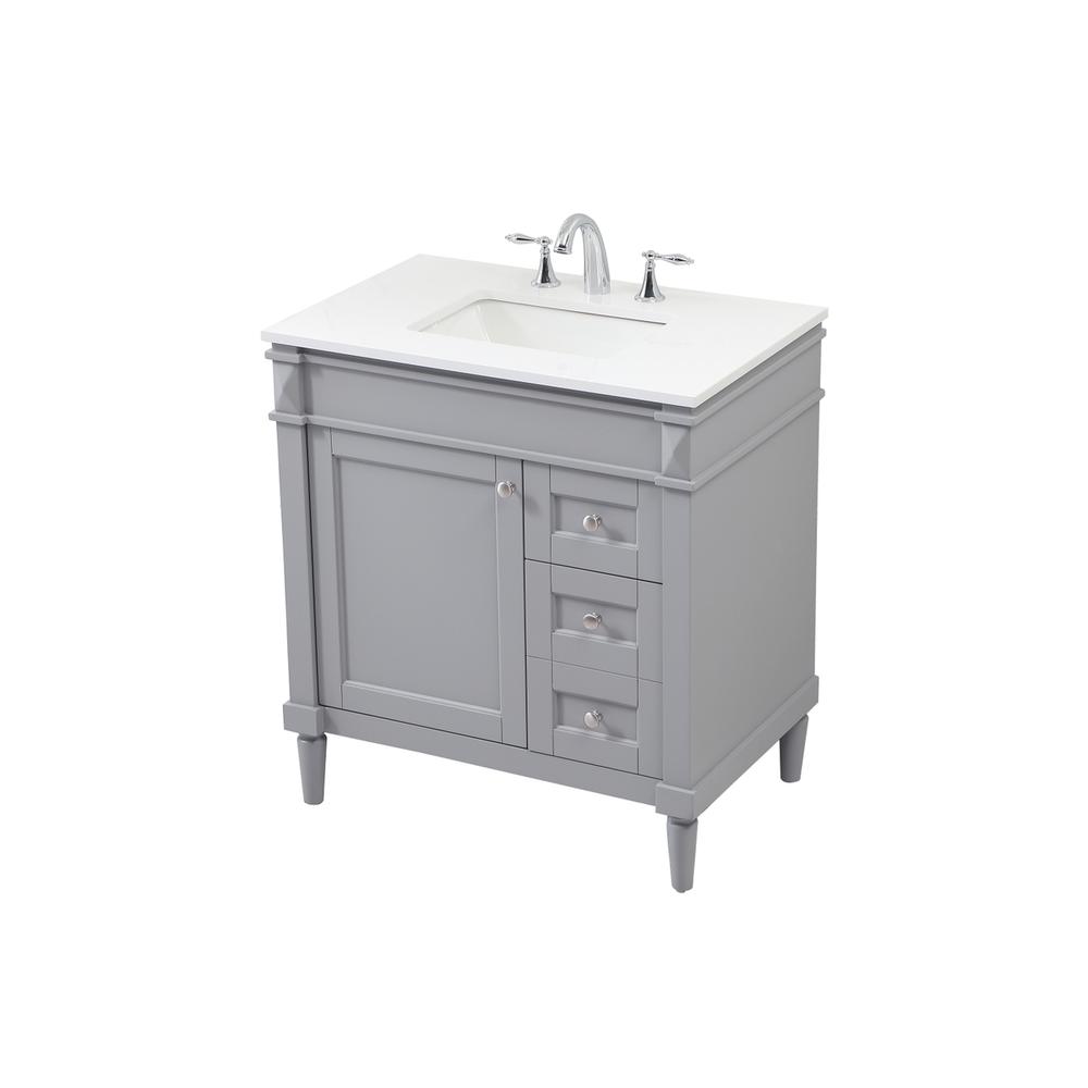 32 inch Single bathroom vanity in grey. Picture 8
