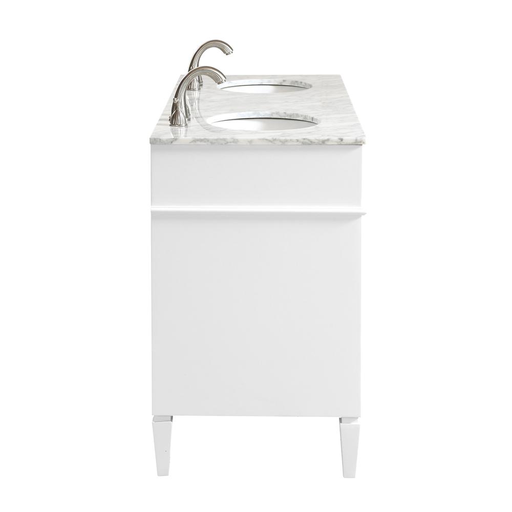 60 In. Double Bathroom Vanity Set In White. Picture 2