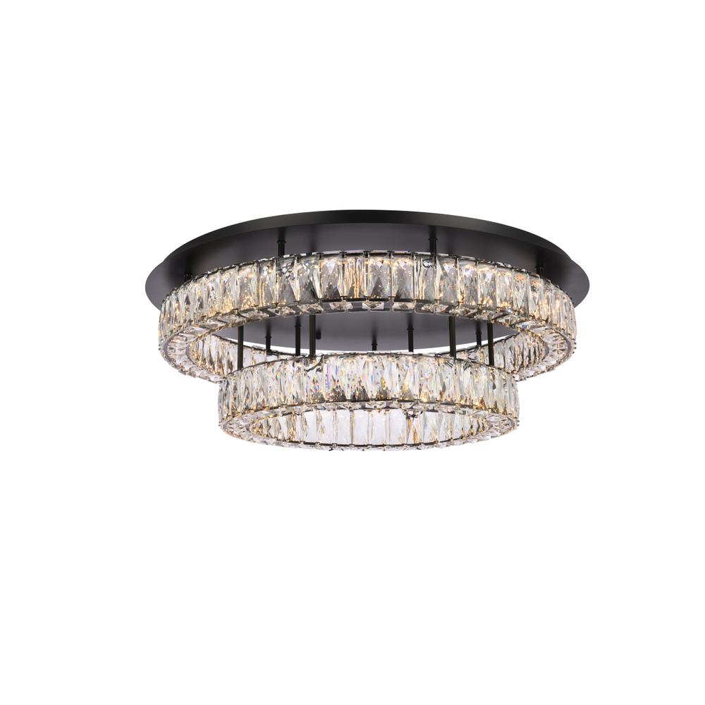 Monroe 30 inch LED double flush mount in black. Picture 1