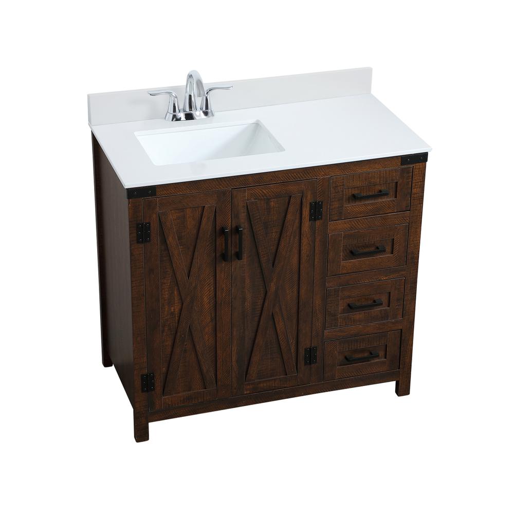 36 inch  Single Bathroom Vanity in Espresso with Backsplash. Picture 9