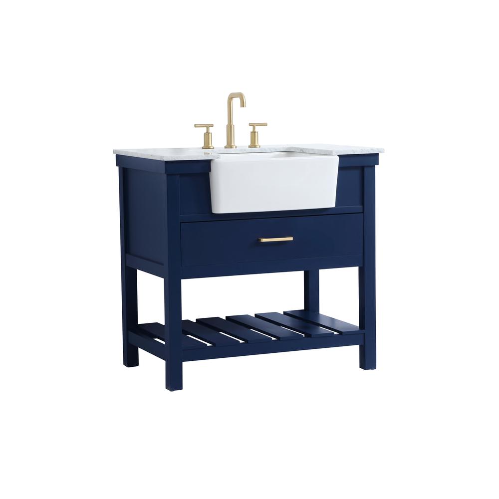36 inch Single bathroom vanity in blue. Picture 7