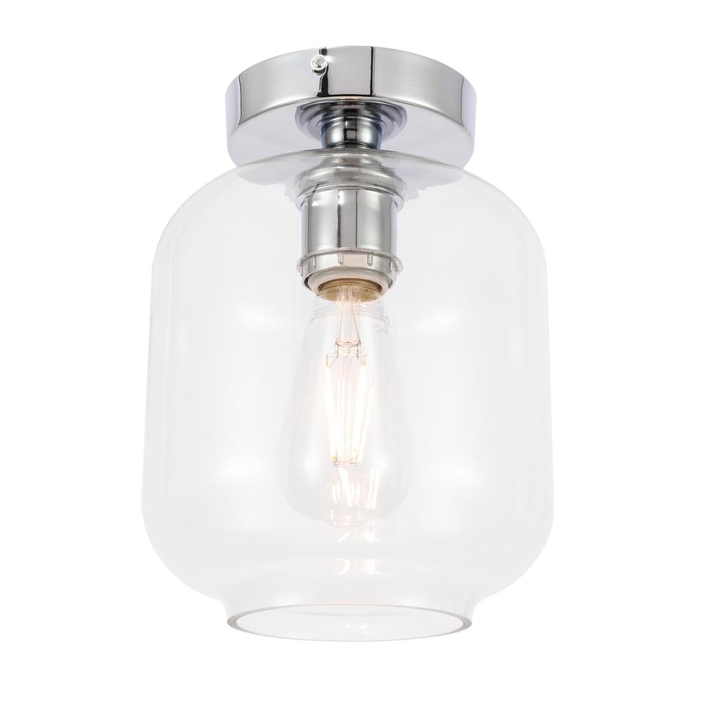 Collier 1 light Chrome and Clear glass Flush mount. Picture 5