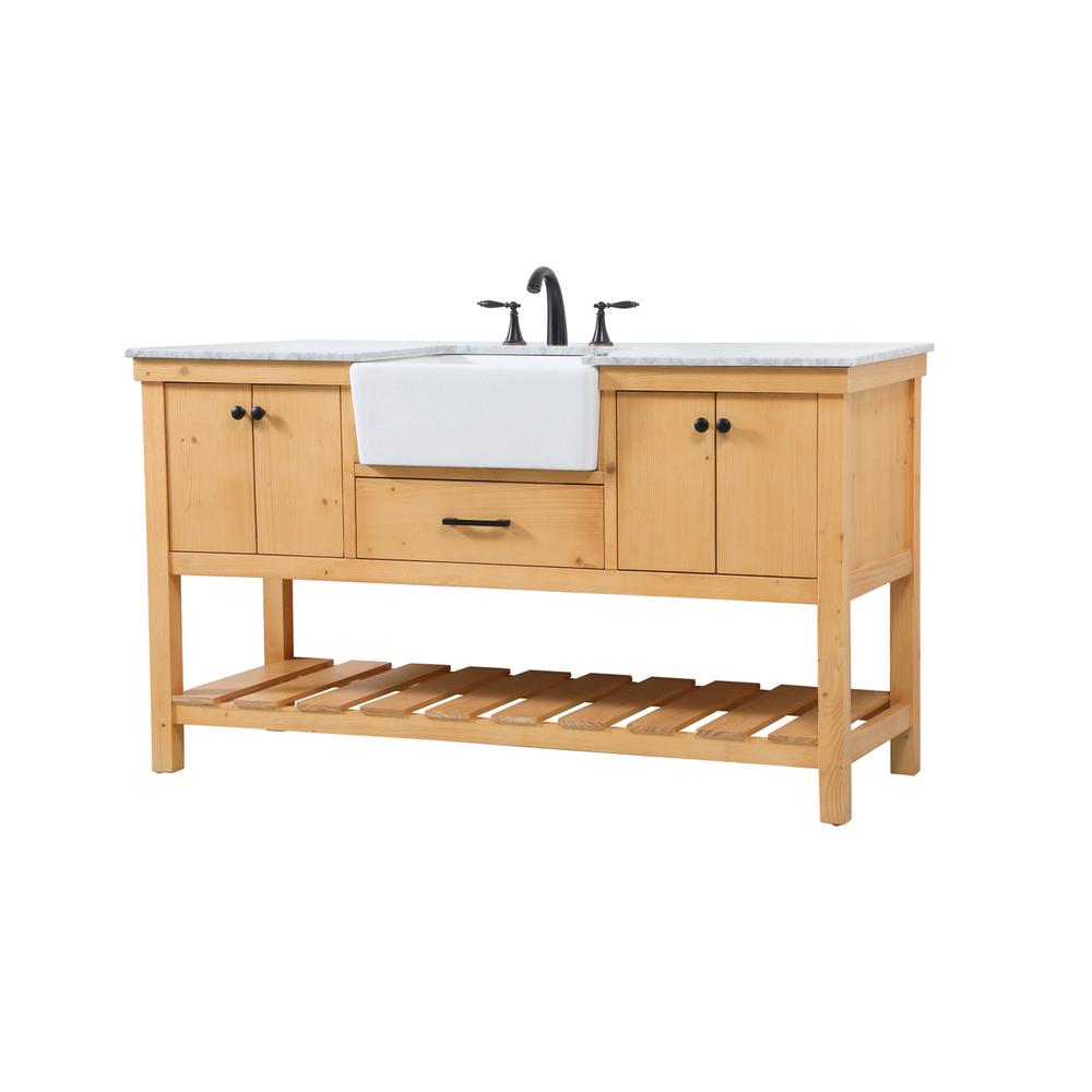 60 inch Single bathroom vanity in natural wood. Picture 7