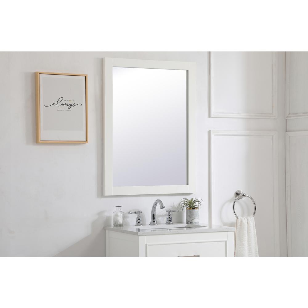 Aqua rectangle vanity mirror 24 inch in White. Picture 2