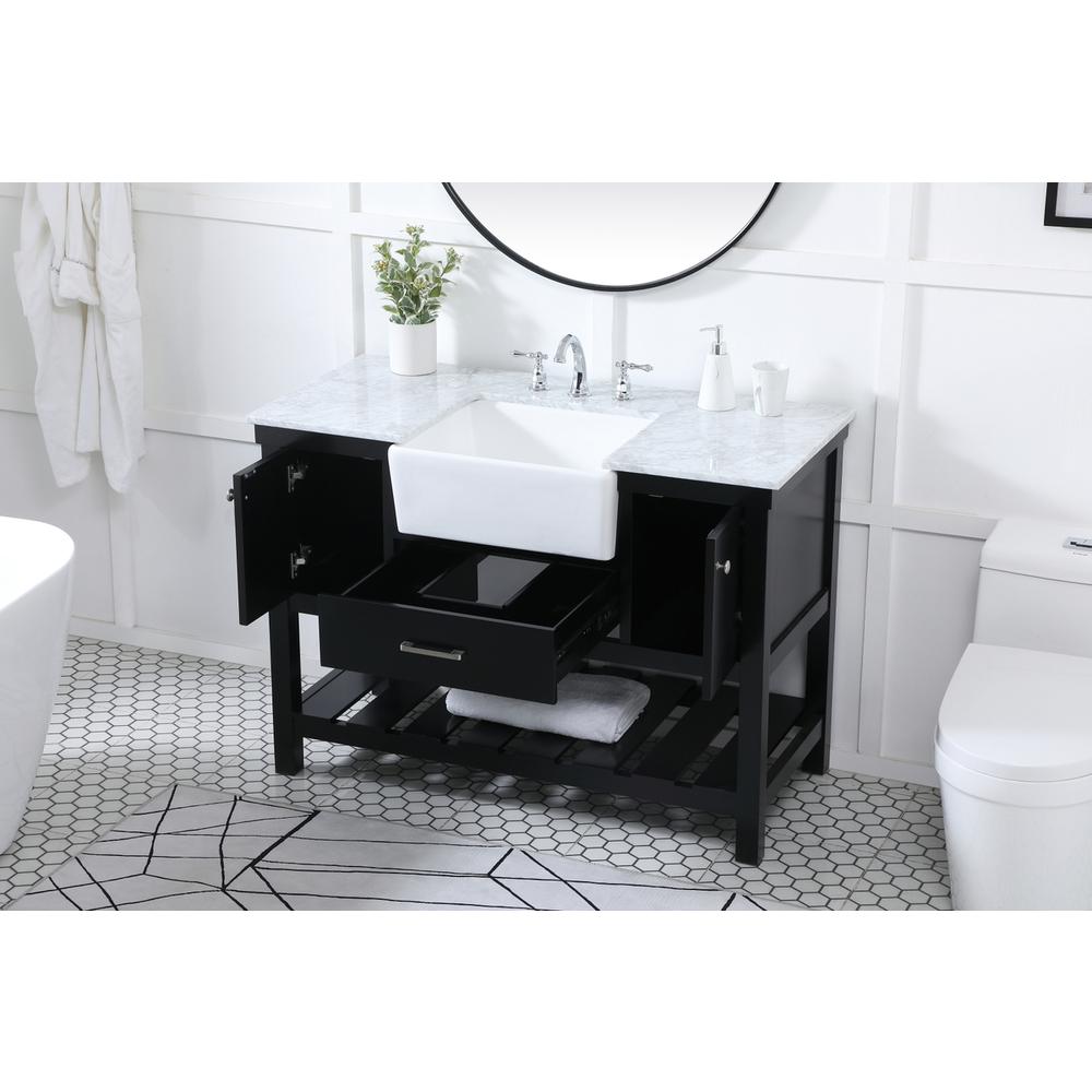 48 inch Single bathroom vanity in black. Picture 3
