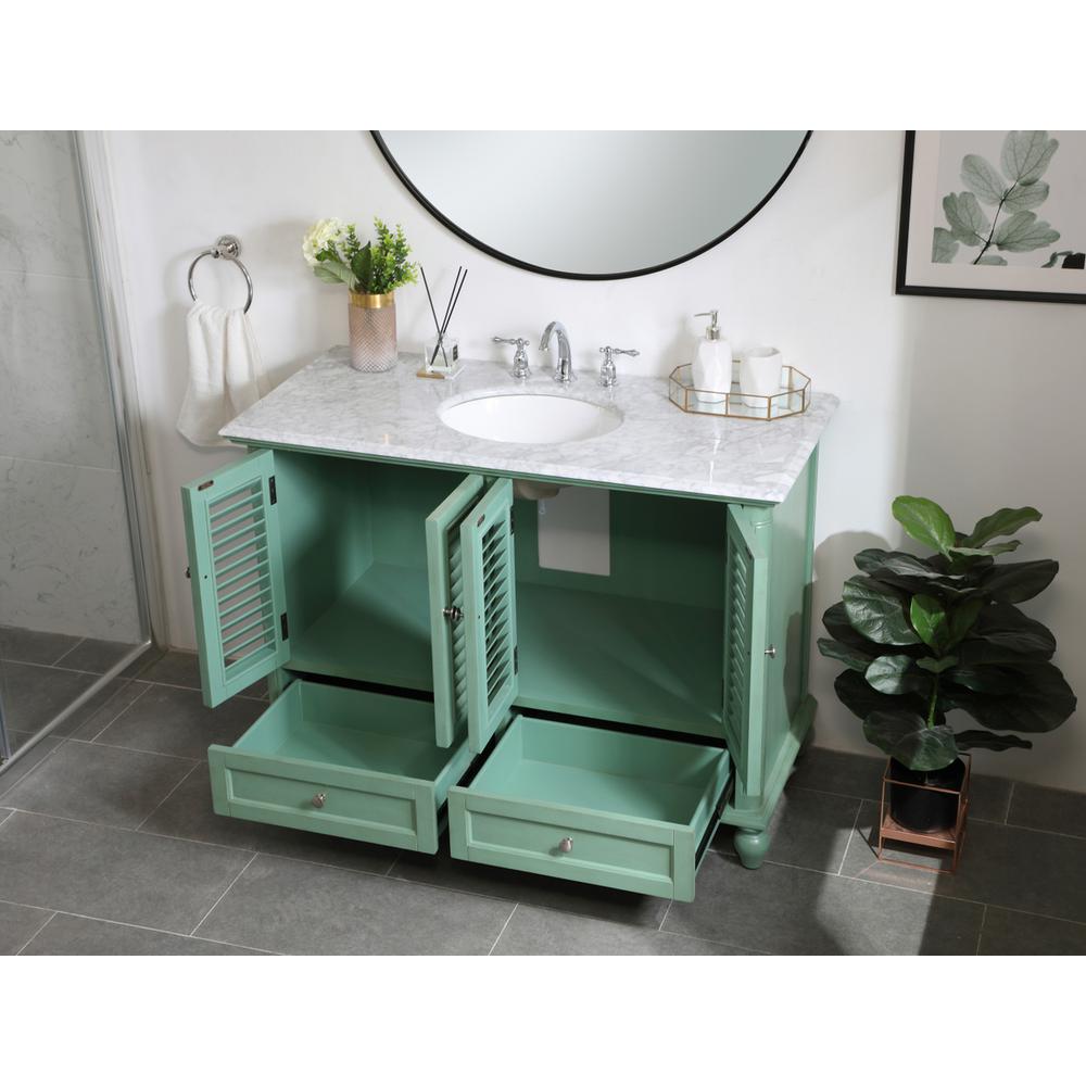 48 inch Single Bathroom Vanity in Vintage Mint. Picture 3