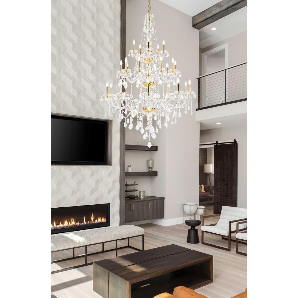 Verona 25 light Gold Chandelier Clear Royal Cut Crystal. Picture 7
