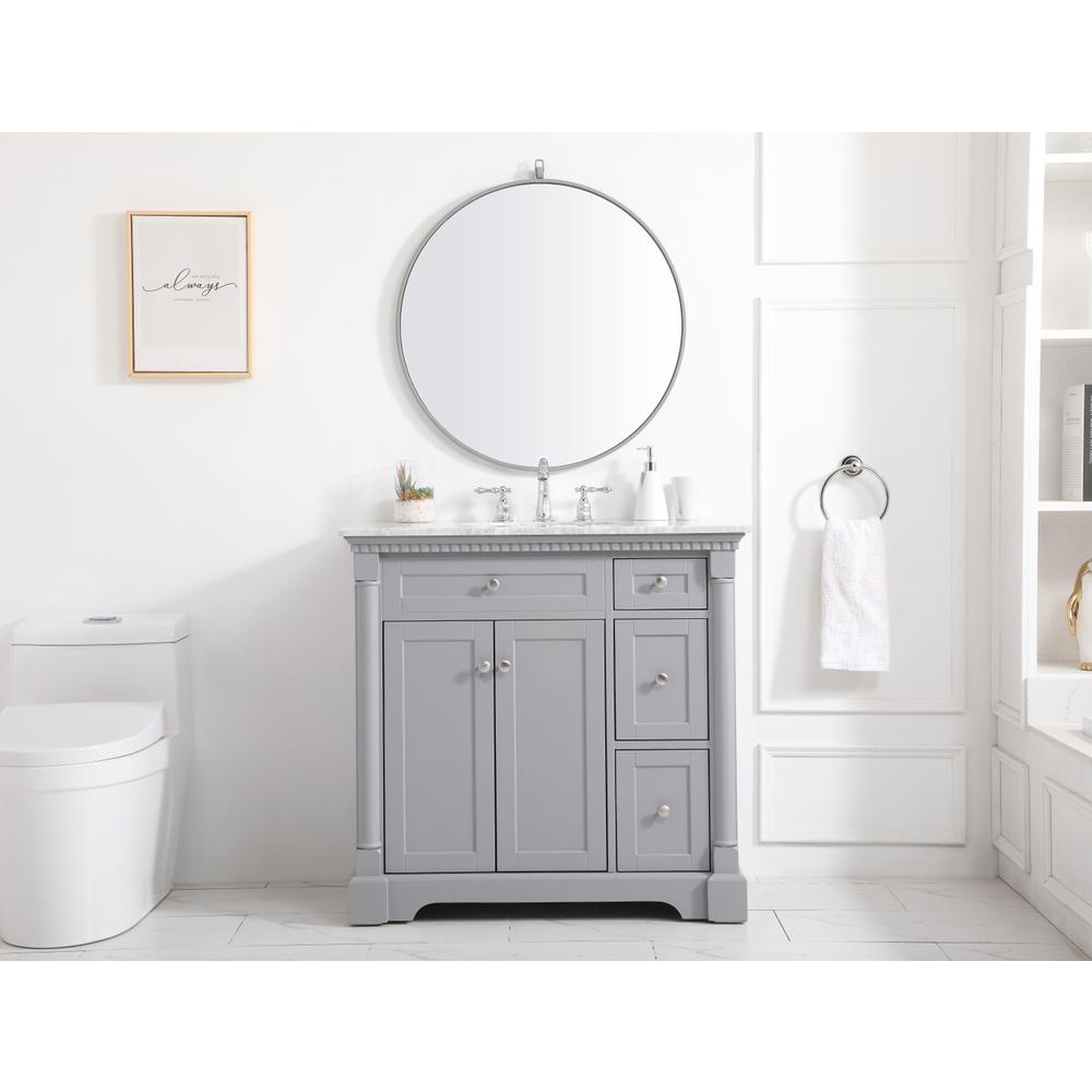 36 inch Single bathroom vanity in  Grey. Picture 4