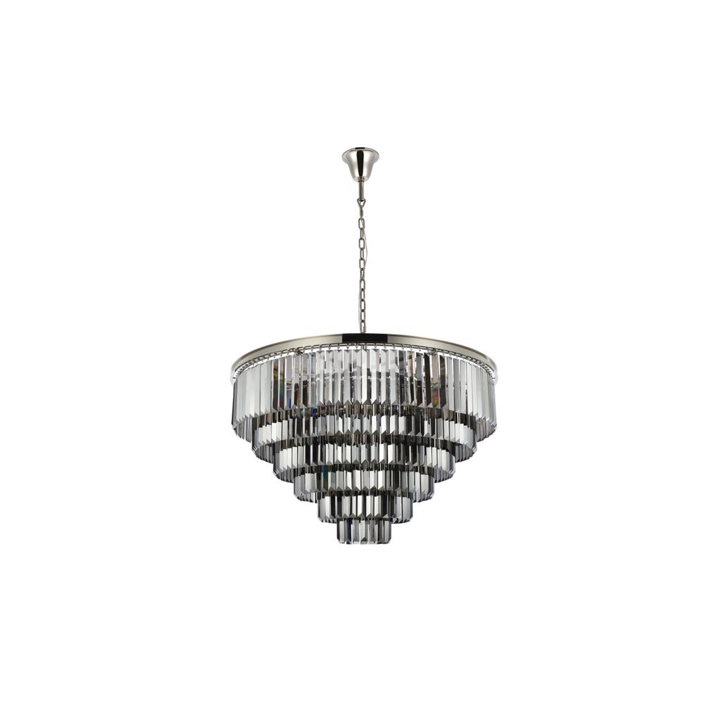 Sydney 33 light polished nickel Chandelier Silver Shade (Grey) Royal Cut Crystal. Picture 6