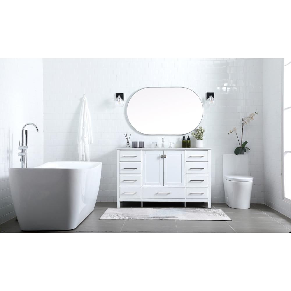 54 Inch SIngle Bathroom Vanity In White. Picture 4