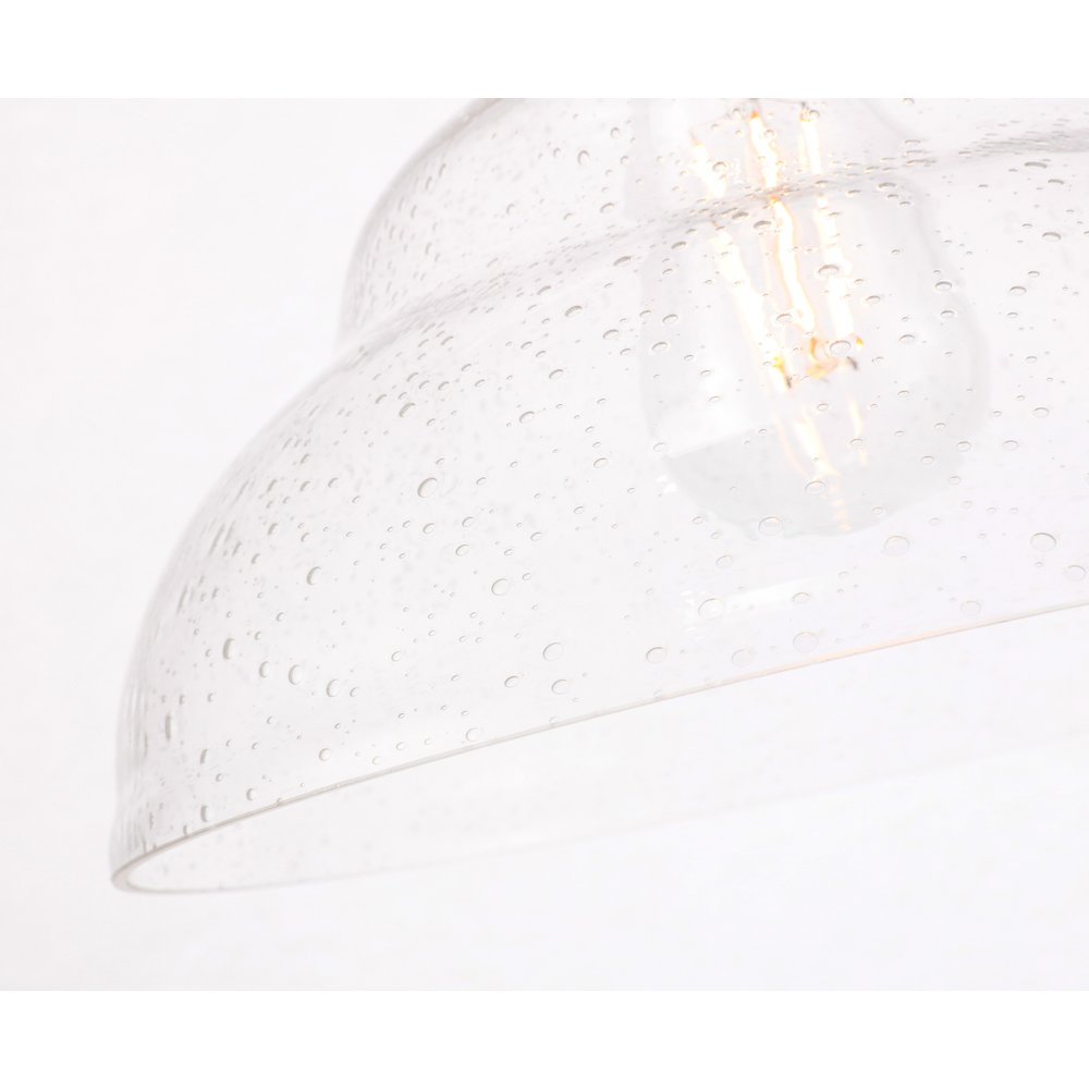 Gil 1 Light Brass And Clear Seeded Glass Pendant. Picture 12