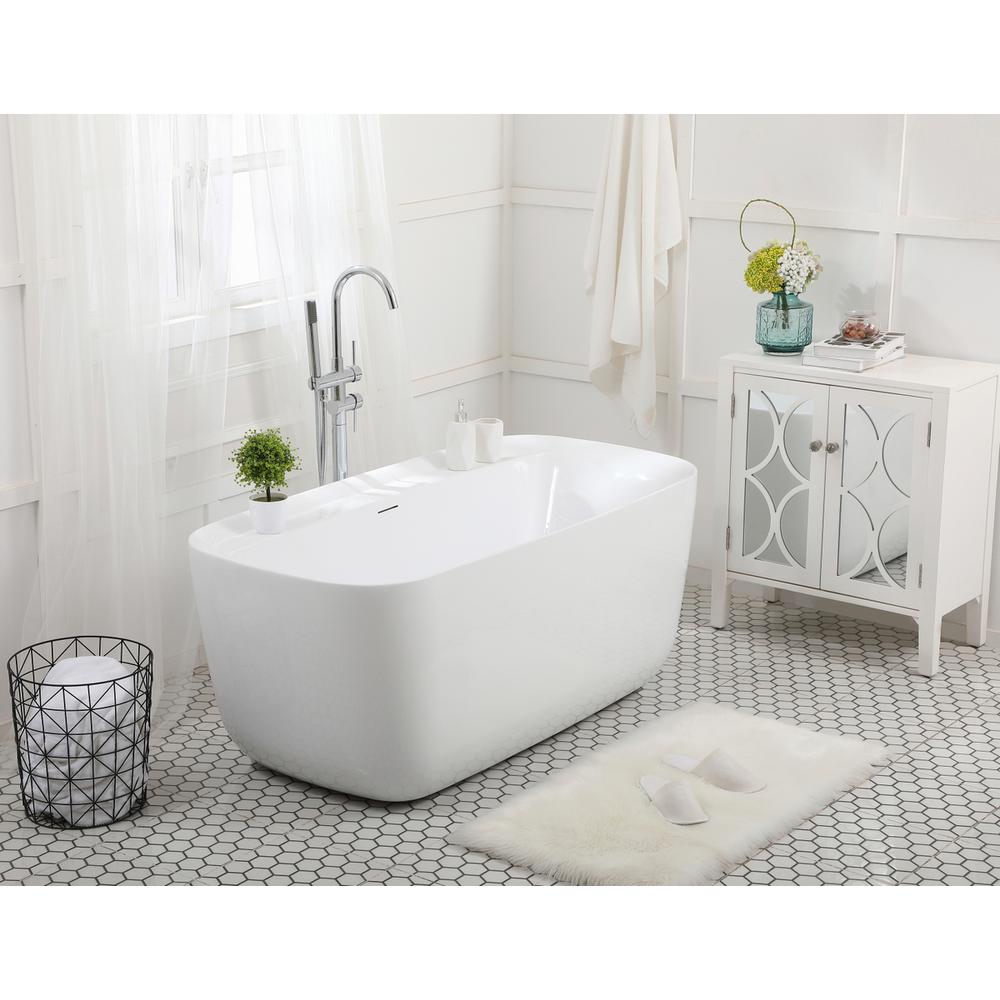 59 inch soaking bathtub in glossy white. Picture 3