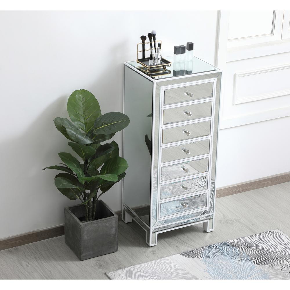 18 inch mirrored lingere chest in white. Picture 3