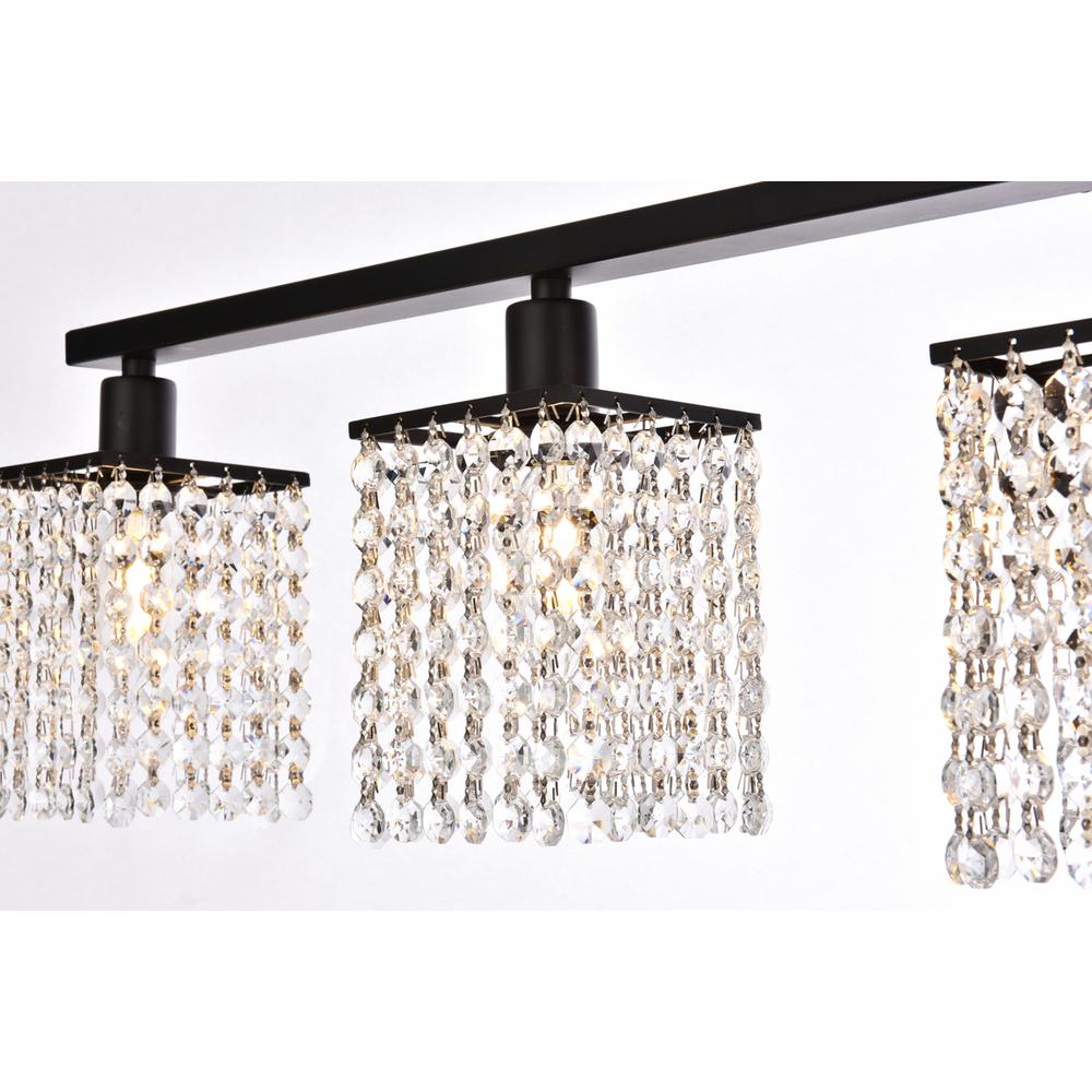 Phineas 5 lights bath sconce in black with clear crystals. Picture 3