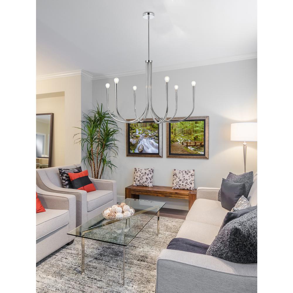 Layne 36 inch chandelier in Chrome. Picture 8